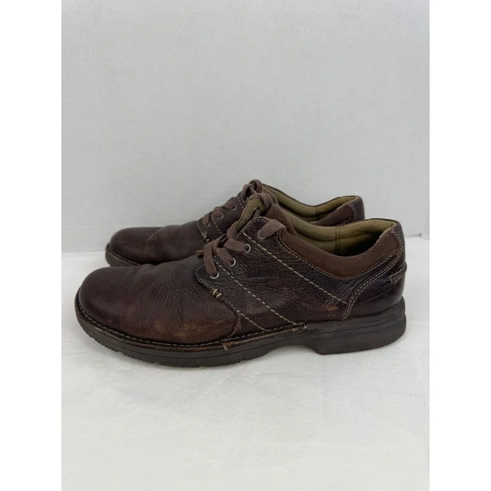 Vintage Y2k Clarks Mens 66255 Brown Leather‎ Lace Up Oxford Shoes Size 9M